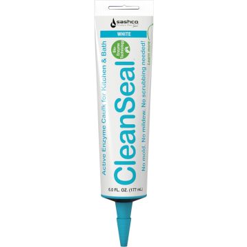 Sashco White 6 oz CleanSeal Active Enzyme Kitchen & Bath Caulk squeeze tube