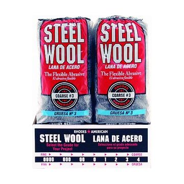 Rhodes American Grade 3 Steel Wool 16 Pad Poly Sleeve