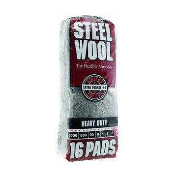 Rhodes American Grade 4 Steel Wool 16 Pad Poly Sleeve