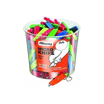 Allway Neon Plastic Micro Knives Bucket (Case of 50)