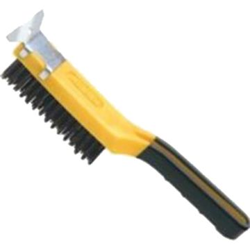 Allway 4 x 11 Row Carbon Steel Wire Brush w/Scraper & Soft Grip Handle