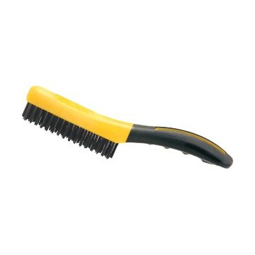 Allway 4 x 16 Row Carbon Steel Wire Brush Shoe Handle w/Soft Grip Handle