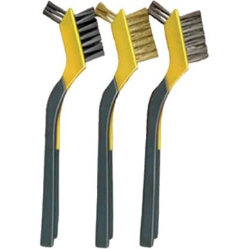 Allway Mini Brush Set (1ea Steel Brass & Nylon) Clip Strip