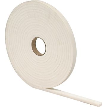 M-D 3/16" x 3/8" x 17' White Hi Density Foam Tape w/ Adhesive Closed Cell
