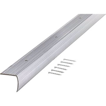 M-D 72" x 1-1/8" Silver Fluted Stair Edging A726