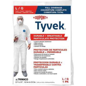 Trimaco Large Tyvek Coveralls w/ Hood And Boots