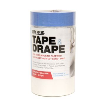 Trimaco Easy Mask 2' x 72' Tape & Drape Plastic Pretaped Drop Cloth