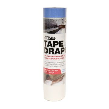 Trimaco Easy Mask 6' x 72' Tape & Drape Plastic Pretaped Drop Cloth