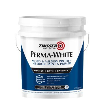 Zinsser 5gal Satin Interior Permawhite Mold & Mildew Proof Paint