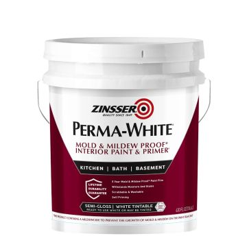 Zinsser 5gal Semi-Gloss Interior Permawhite Mold & Mildew Proof Paint