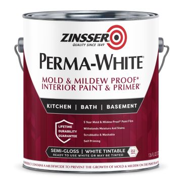 Zinsser 1gal Semi-Gloss Interior Permawhite Mold & Mildew Proof Paint