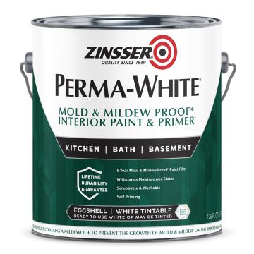 Zinsser 1gal Eggshell Interior Permawhite Mold & Mildew Proof Paint