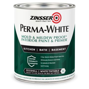 Zinsser 1Qt Eggshell Interior Permawhite Mold & Mildew Proof Paint