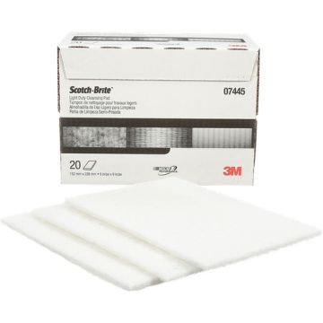 3M 6" x 9" Super Fine Scotch-Brite White Hand Pad (20 per Pack)