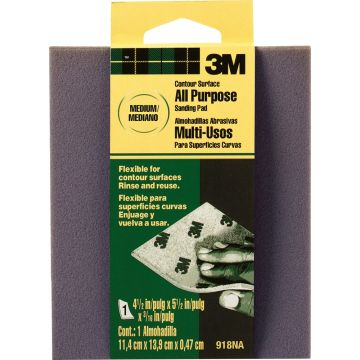 3M 4-1/2" x 5-1/2" x 3/16" Med General Purpose Contour Surface Sanding Pad