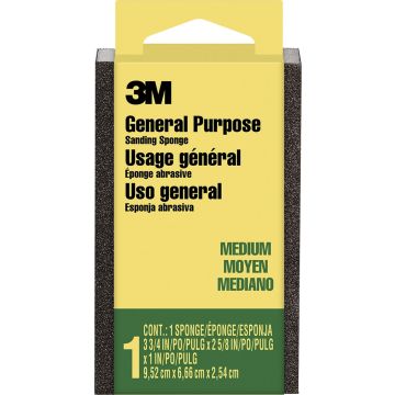 3M 3-3/4" x 2-5/8" x 1" Med Sanding Sponge, Block