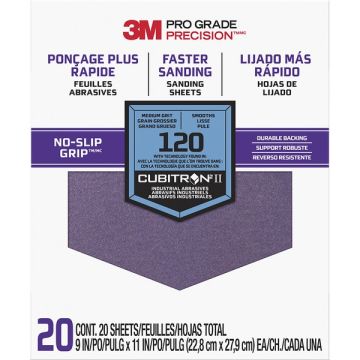 3M 9" x 11" Med (120 Grit) Pro Grade Precision Faster Sanding Sheets (20pk)