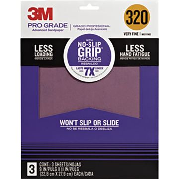 3M 9" x 11" Extra-Fine (320 Grit) Pro Grade Precision Faster Sanding Sheets (3pk)