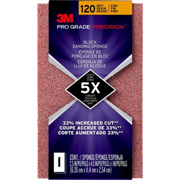 3M Med 120 Grit Pro Grade Precision Faster Sanding Block Sponge
