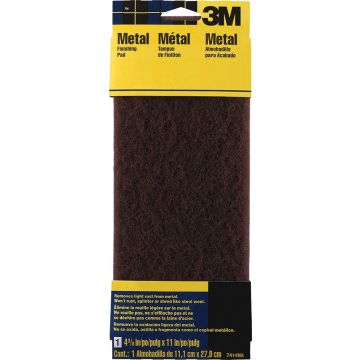 3M 4.375" x 11" Med Maroon Hand Sanding Metal Finishing Pad