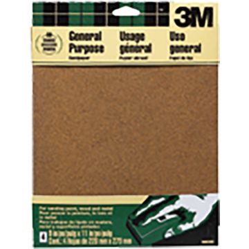 3M 9" x 11" Coarse (60 Grit) Aluminum Oxide Sanding Sheets (4pk)