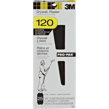 3M 4-3/16" x 11-1/4" 120C Pro-Pak Drywall Sanding Sheets (25pk)