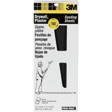 3M 4-3/16" x 11-1/4" 150C Pro-Pak Drywall Sanding Sheets (25pk)