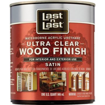 Last N Last 1qt Satin Ultra Clear Waterborne Wood Finish