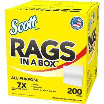 Scott White Rags In A Box 200 Sheets