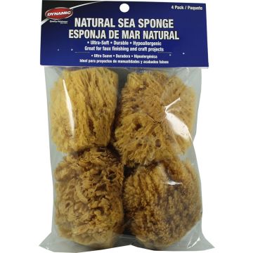 Dynamic 4" Natural Artist and Craft Sea Sponges (4pk)