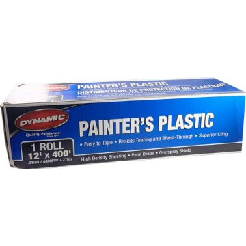 Dynamic 12' x 400' (3.66m x 122m) .31mil High Density Sheeting Painters Plastic