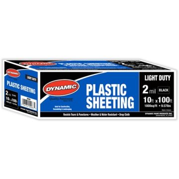 Dynamic 10' x 100' 2mil Black Plastic Sheeting