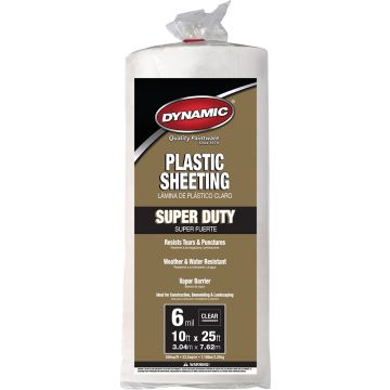 Dynamic 10' x 25' 6mil Clear Plastic Sheeting