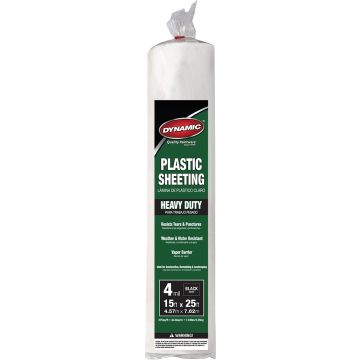 Dynamic 4' x 50' 4mil Black Plastic Sheeting