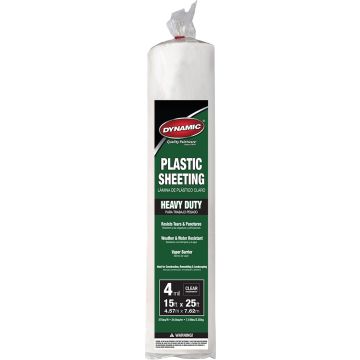 Dynamic 15' x 25' 4mil Clear Plastic Sheeting