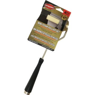 Dynamic 4" (100mm) Foam Mini Roller Cover w/12" Handle