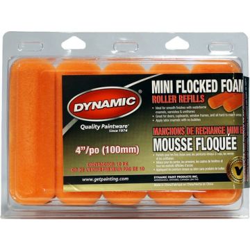 Dynamic 4" (100mm) Flocked Foam Mini Roller Cover (10pk)