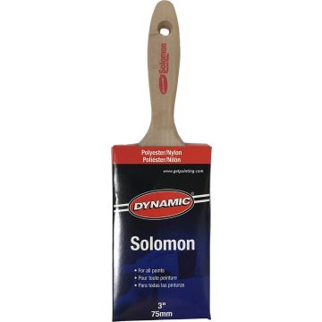 Dynamic 3" (75mm) Solomon Flat Beavertail Nylon Polyester Paint Brush