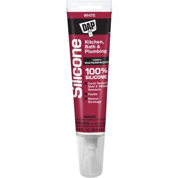 DAP 2.8oz White 100% Silicone Kitchen & Bath Sealant