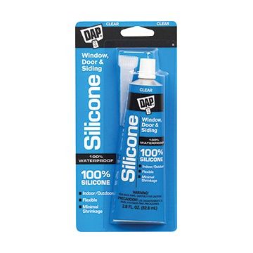 DAP 2.8oz Clear 100% Silicone Window Door & Siding Sealant