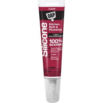 DAP 2.8oz Clear 100% Silicone Kitchen & Bath Sealant