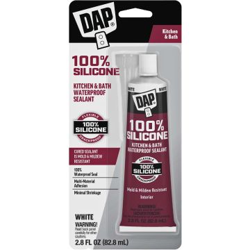 DAP 2.8oz White Kitchen & Bath 100% Silicone Sealant