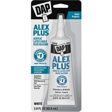 DAP 2.8oz White Alex Plus Acrylic w/ Silicone Caulk