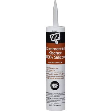 DAP 9.8oz Clear Commercial Kitchen 100% Silicone - Food Grade Sealant