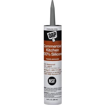 DAP 9.8oz Stainless Steel Commercial Kitchen 100% Silicone - Food Grade Sealant