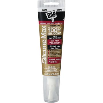 DAP 2.8oz Clear Silicone Max Kitchen & Bath Sealant
