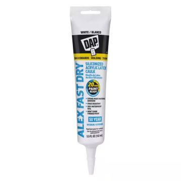 DAP 5.5oz White Alex Fast Dry Acrylic Latex Caulk Plus Silicone