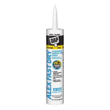DAP 10.1oz White Alex Fast Dry Acrylic Latex Caulk Plus Silicone