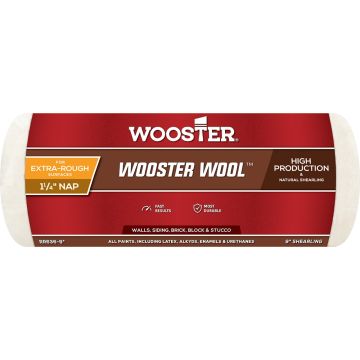Wooster 9" x 1-1/4" Nap Wool Roller Cover