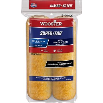 Wooster 6-1/2" x 1/2" Nap Super/Fab Jumbo-Koter Mini Roller Cover (2pk)